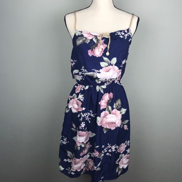 Dresses & Skirts - Floral Dress with Bead Strap Tie